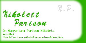 nikolett parison business card